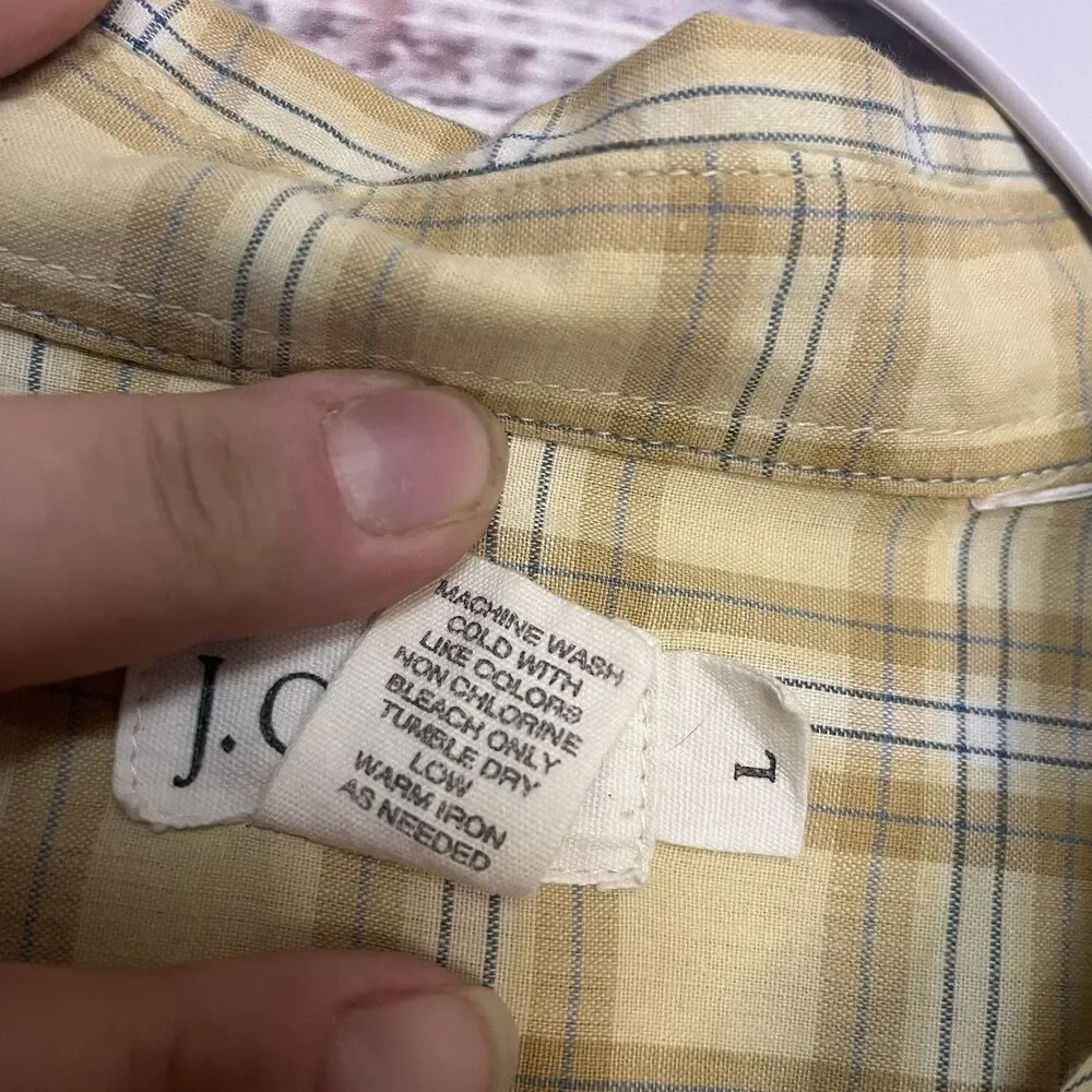 J. Crew Oarsman Plaid Button Up Shirt Vintage Cotton Mens Large Outdoor Prep